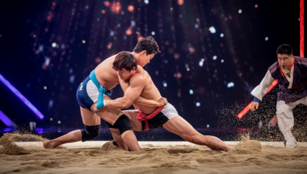 ▲‘씨름의 희열’ 이승호 VS 박정우(사진제공=KBS 2TV)