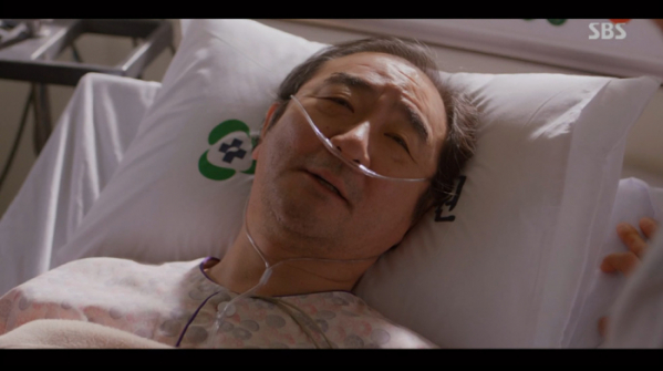 ▲김홍파가 한석규에게 존엄사를 요청했다.(사진=SBS '낭만닥터 김사부2' 방송화면 캡처)