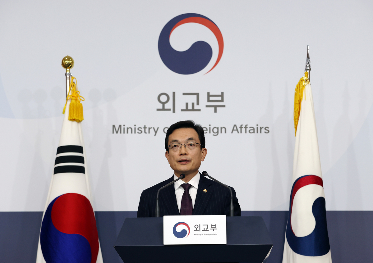 ▲조세영 외교부 1차관이 6일 오후 서울 외교부 청사에서 일본의 한국인에 대한 입국규제 강화 조치에 대응한 상응조치를 발표하고 있다. (사진=연합뉴스)