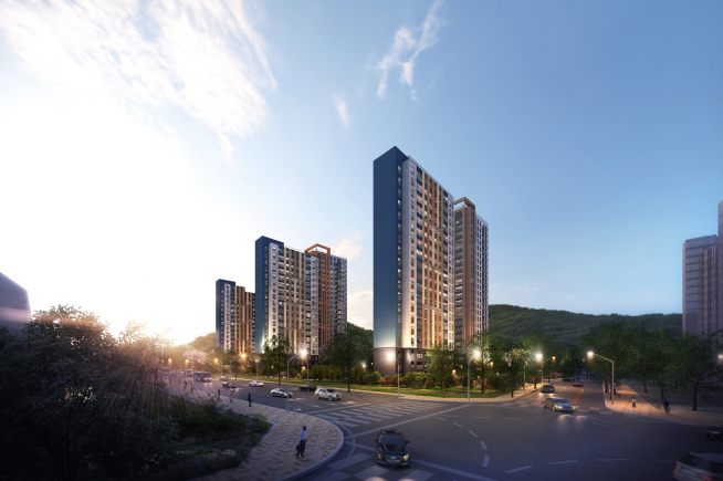 ▲GS건설 'DMC리버포레자이' 아파트 투시도. (GS건설)