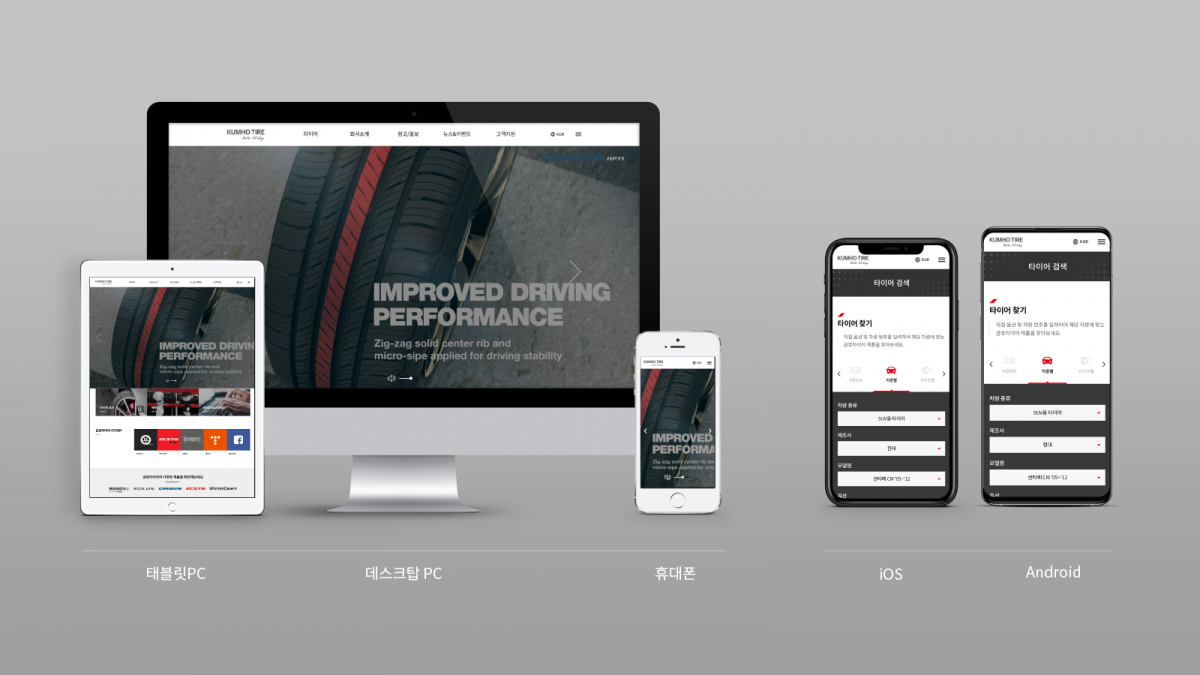▲금호타이어가 창립 60주년을 맞아 회사와 관련된 다양한 정보를 쉽고 간편하게 열람할 수 있도록 홈페이지를 전면 개편했다.  (사진제공=금호타이어)