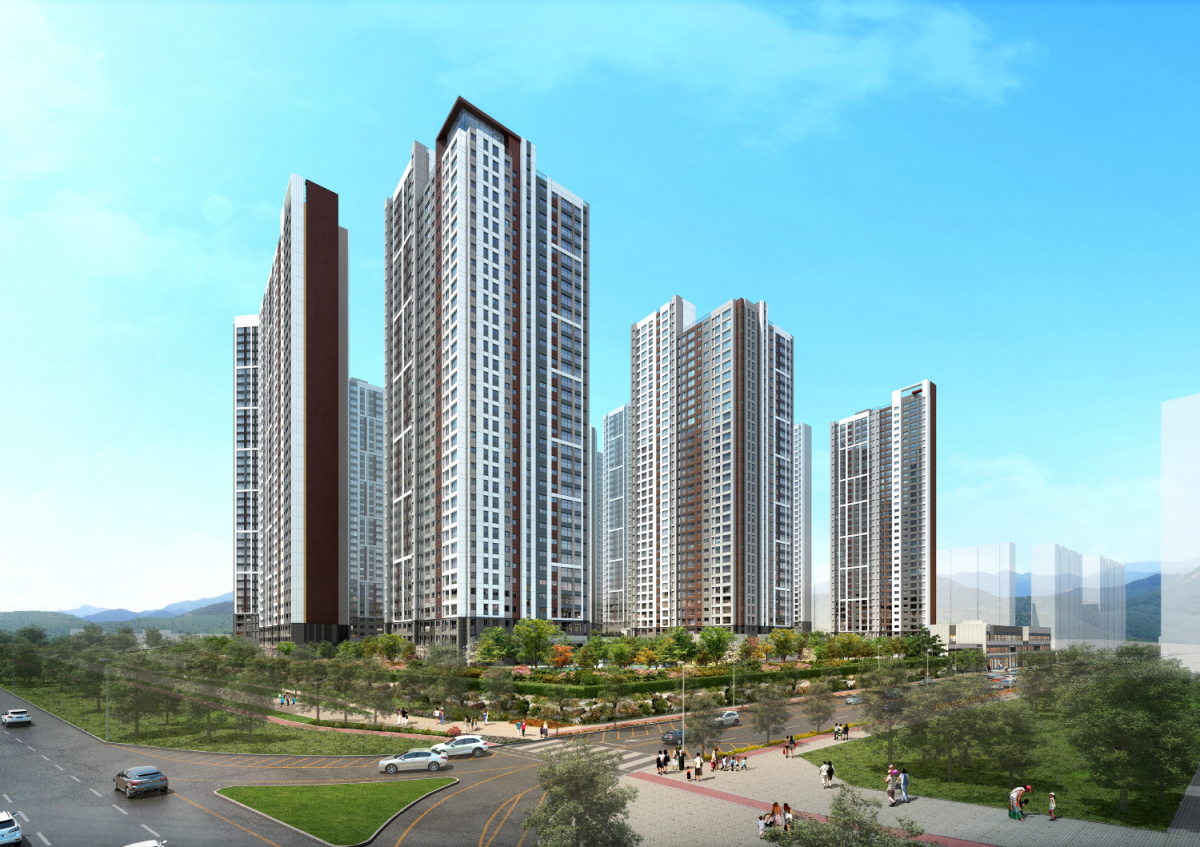 ▲'안산 푸르지오 브리파크' 투시도. (자료 제공=대우건설)