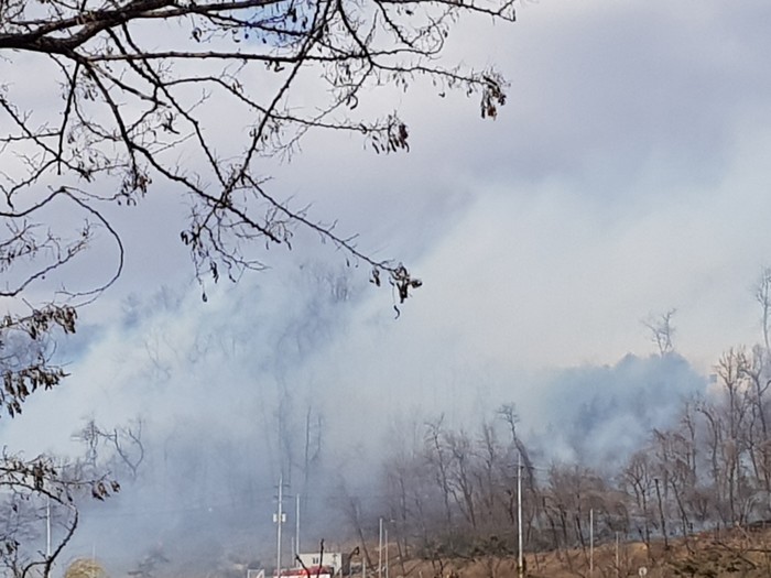 ▲인천시 연수구 옥련동 연경산에서 산불이 발생했다. (연합뉴스)