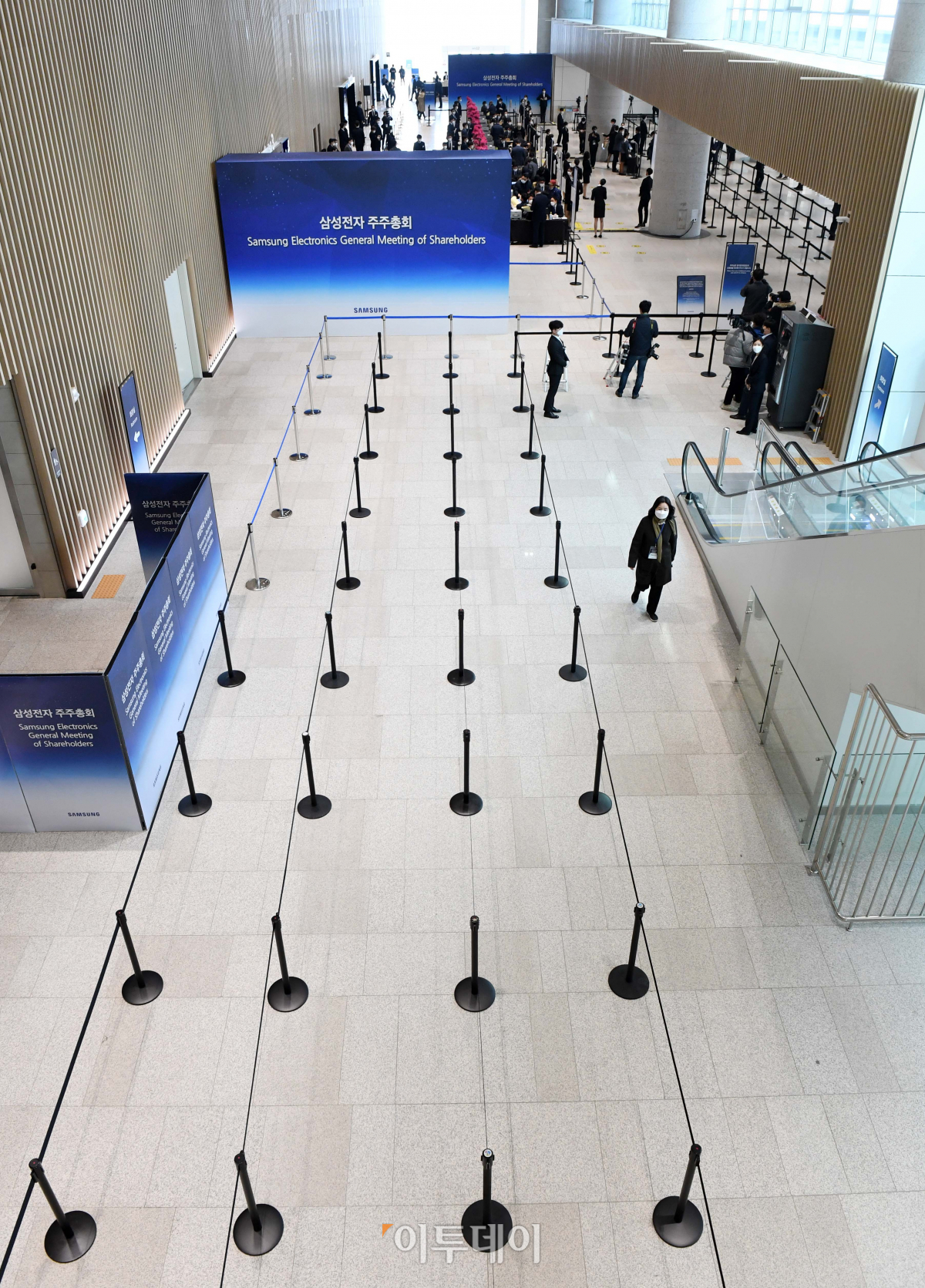 ▲지난 주 열린 삼성전자 주주총회가 코로나19의 영향으로 한산한 모습이다(사진=신태현 기자)