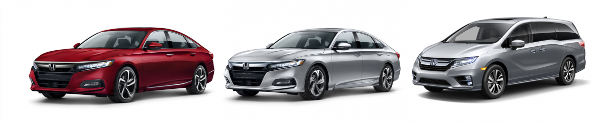 ▲왼쪽부터 2020년형 혼다 어코드 터보 스포츠, 어코드 터보, 오딧세이  (사진제공=혼다코리아)