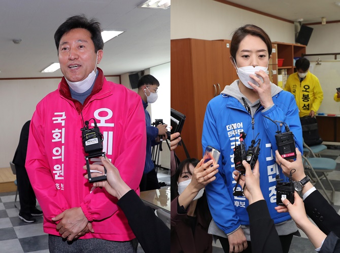 ▲서울 광진을은 추미애 법무부장관이 17대 총선을 제외한 5선을 지낸 서울의 대표적 민주당계 텃밭으로, 이번 4.16 총선에서 추 장관이 불출마하면서 청와대 대변인 출신인 고민정 더불어민주당 후보와 서울시장 출신 오세훈 미래통합당 후보의 격전지로 관심을 얻고 있다. (연합뉴스)