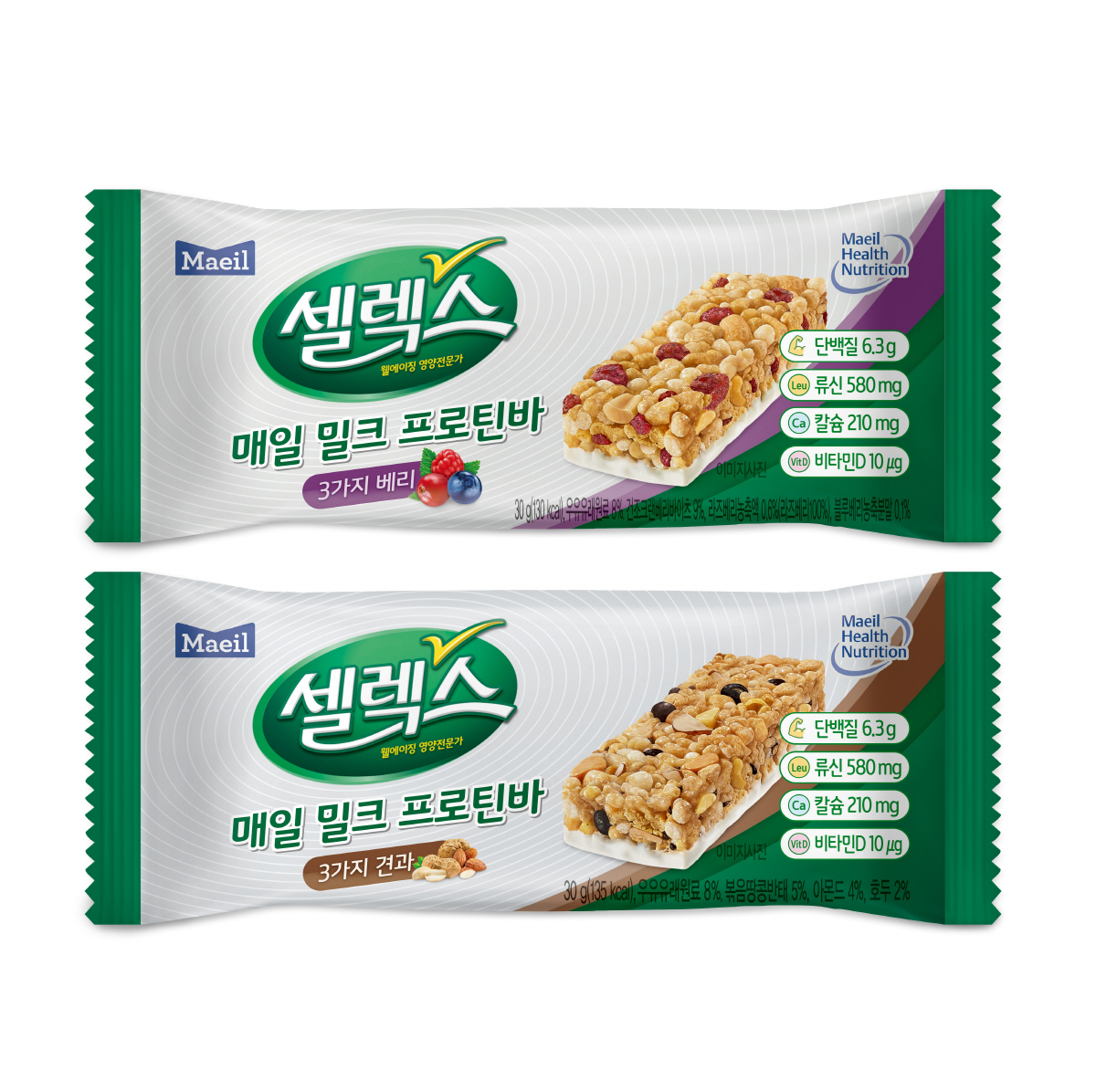 ▲매일 밀크 프로틴바 2종