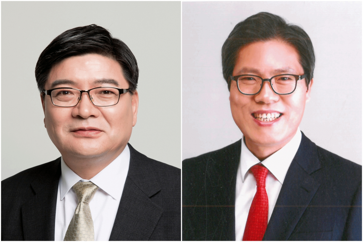 ▲김용진 더불어민주당 후보(왼쪽), 송석준 미래통합당 후보(오른쪽)