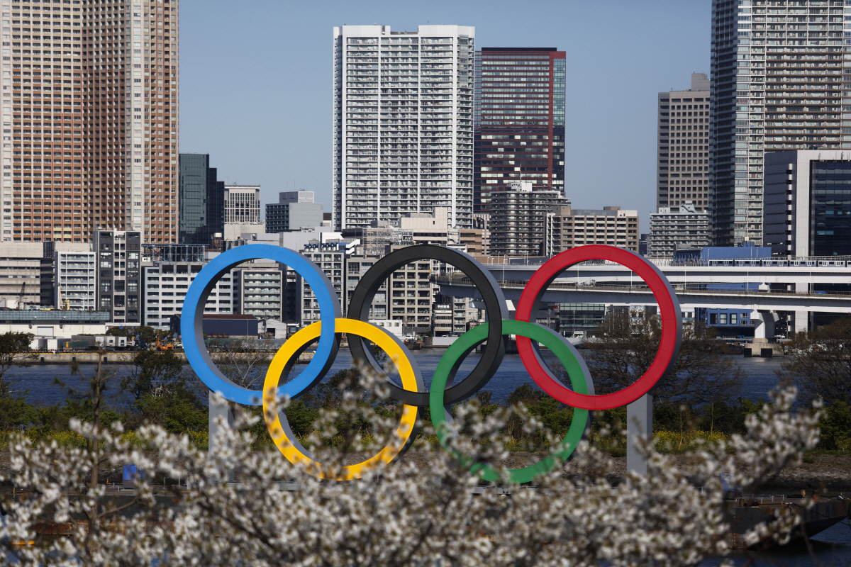 ▲일본 도쿄 오륜 조형물. 도쿄/AP뉴시스