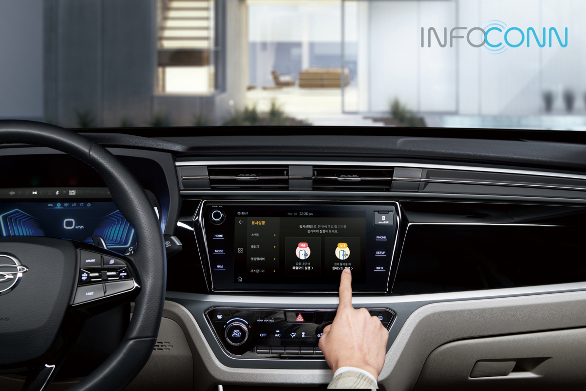 ▲쌍용자동차가 4월부터 서비스를 시작하는 커넥티드카 시스템의 이름을 '인포콘(Infoconn)'으로 정했다. 인포콘은 쌍용차가 LG유플러스, 네이버와 함께 개발한 시스템으로 코란도와 티볼리에 우선 적용된다. (사진제공=쌍용차)