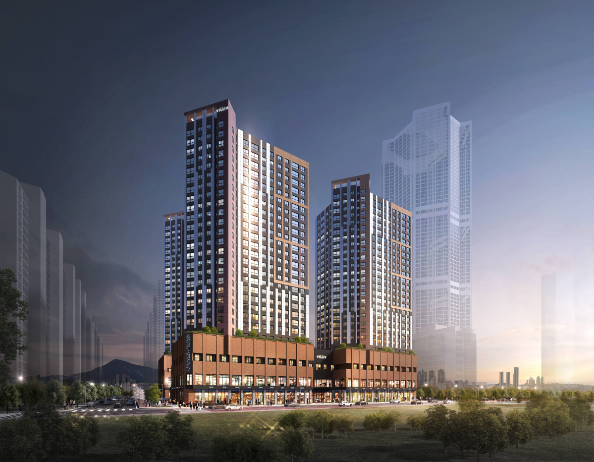 ▲부산 남구 용호동 '빌리브 센트로' 오피스텔 투시도. (사진 제공-더피알)