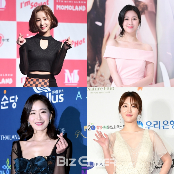 ▲연우(왼쪽 상단부터 시계방향) 이다인 신아영 김하영(비즈엔터DB)