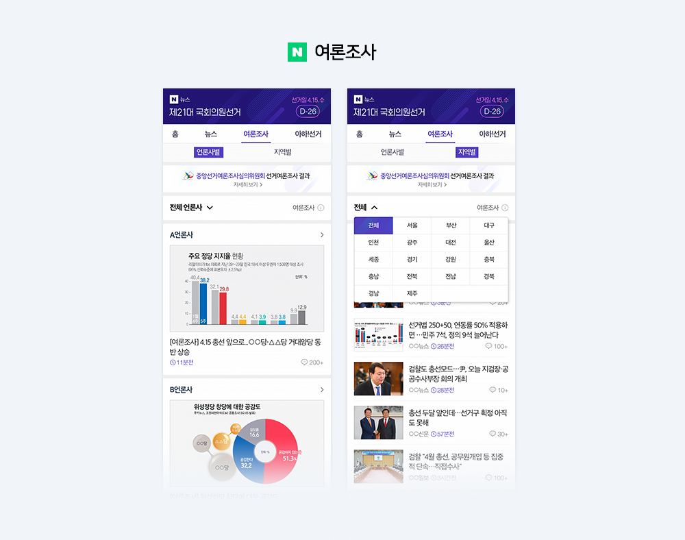 ▲네이버 총선 특집 페이지. (사진제공=네이버)