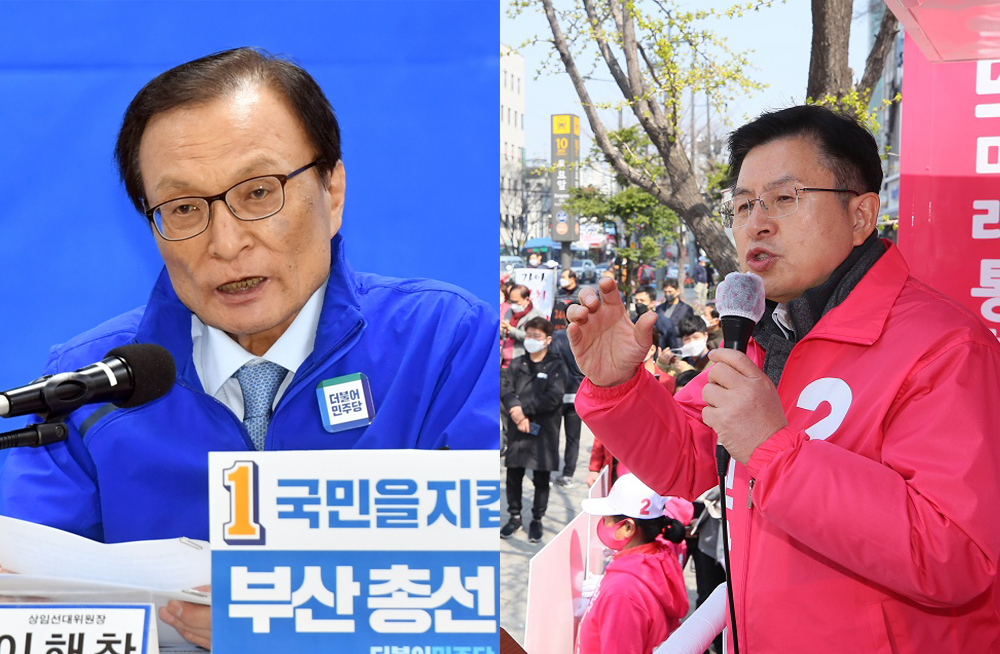 ▲더불어민주당 이해찬 대표(왼쪽)과 미래통합당 황교안 대표 (뉴시스, 연합뉴스)