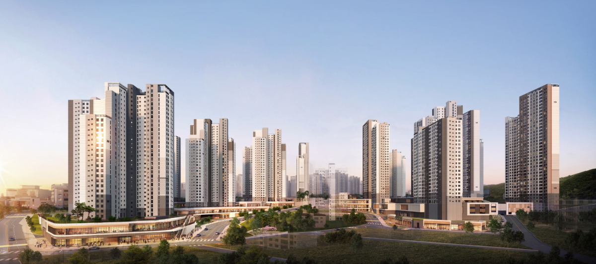 ▲신영이 5월 울산 서부동 일원에 분양할 예정인 ‘울산 지웰시티 자이’ 아파트 투시도.