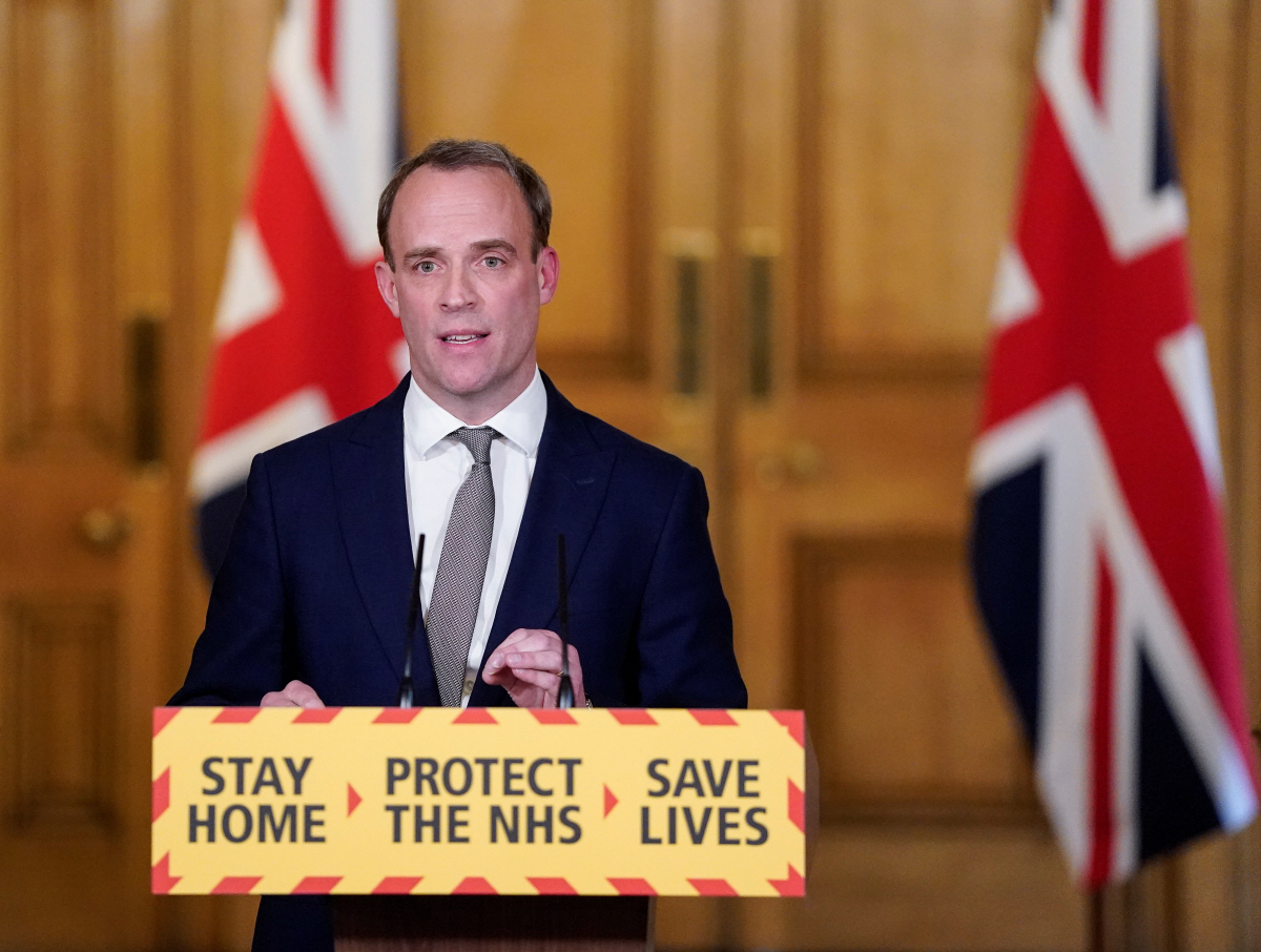 ▲도미닉 라브 영국 외무장관. 로이터연합뉴스