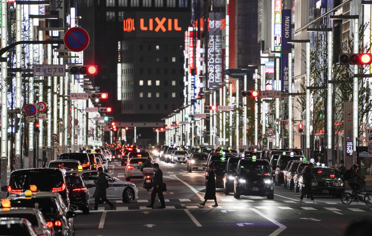 ▲도쿄 번화가 긴자의 밤 거리. EPA연합뉴스