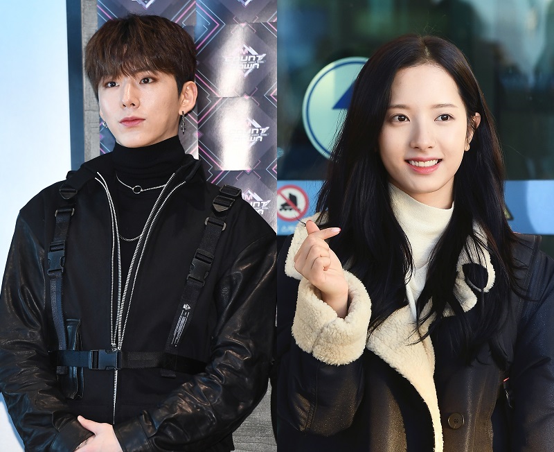 ▲몬스타엑스 기현(왼쪽)과 우주소녀 보나. (사진제공=비즈엔터)