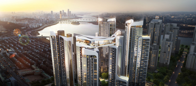 ▲대림산업 신반포15차 재건축 사업 아'크로 하이드원' 조감도. (사진제공=대림산업)