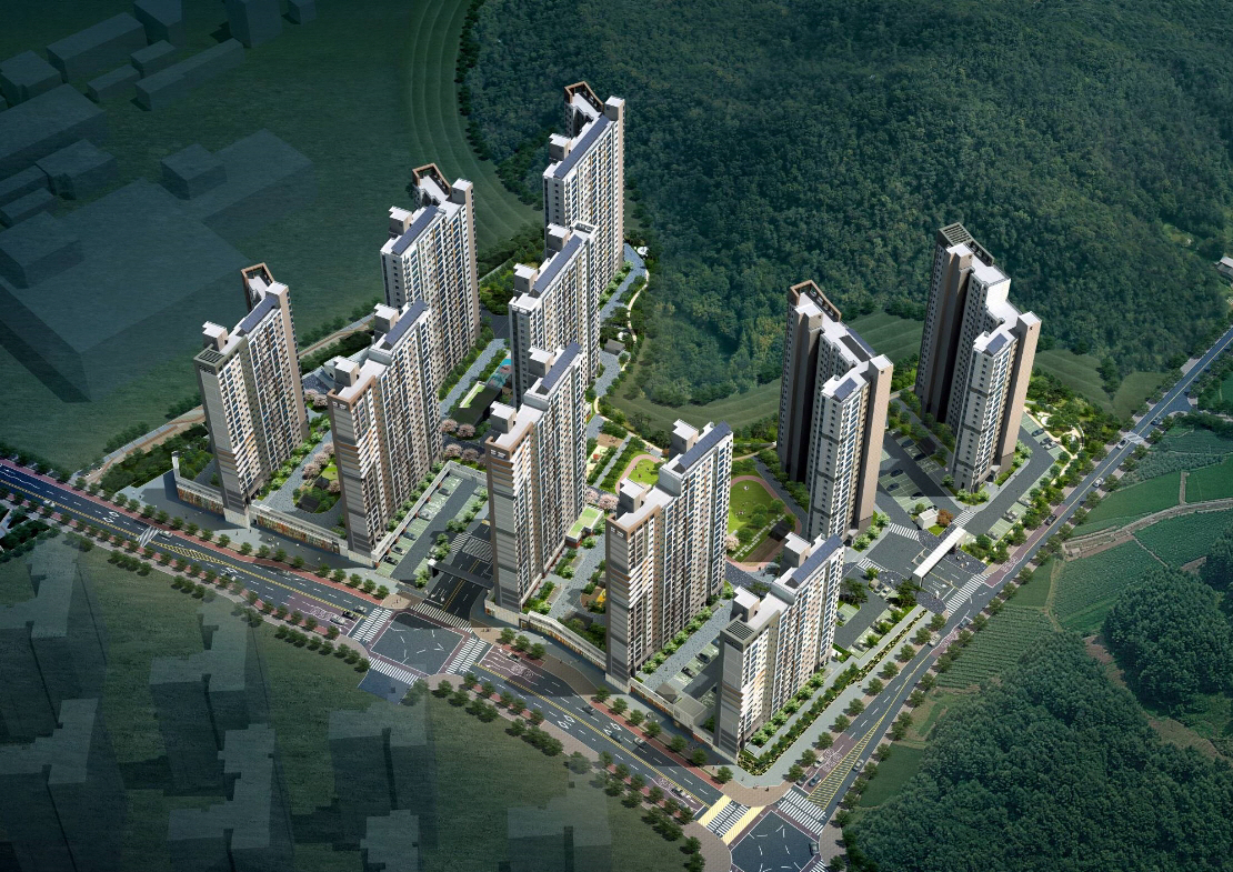 ▲‘계룡 푸르지오 더 퍼스트’ 아파트 조감도.(자료 제공=대우건설)
