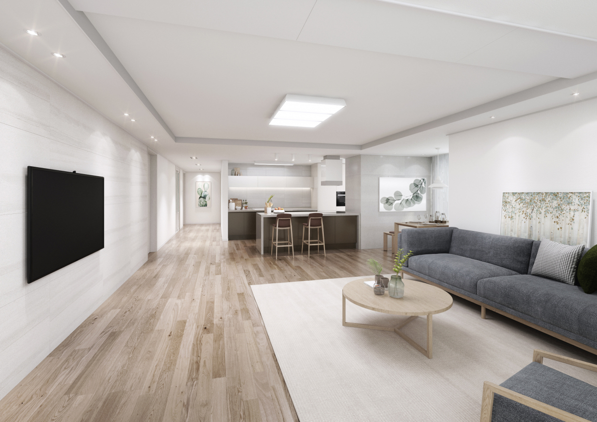 ▲홈씨씨인테리어의 신규 패키지 인테리어 '오가닉-여유를 벗 삼은 집' 적용 모습. (사진제공=KCC글라스)