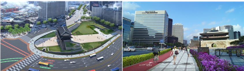 ▲숭례문 둘레 보도 신설. (출처=서울시)