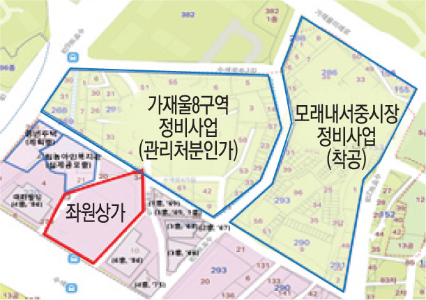 ▲서울 서대문구 남가좌동 '좌원상가' 위치도.