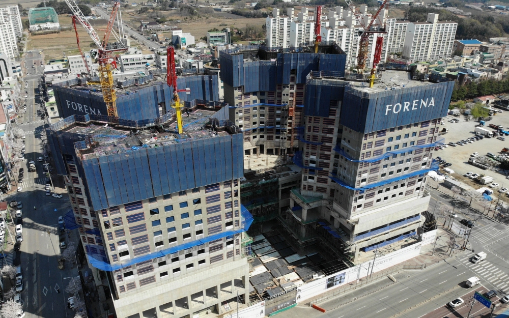 ▲전북 익산에 들어설 '포레나 익산 부송' 아파트 공사 현장. (사진 제공=한화건설)