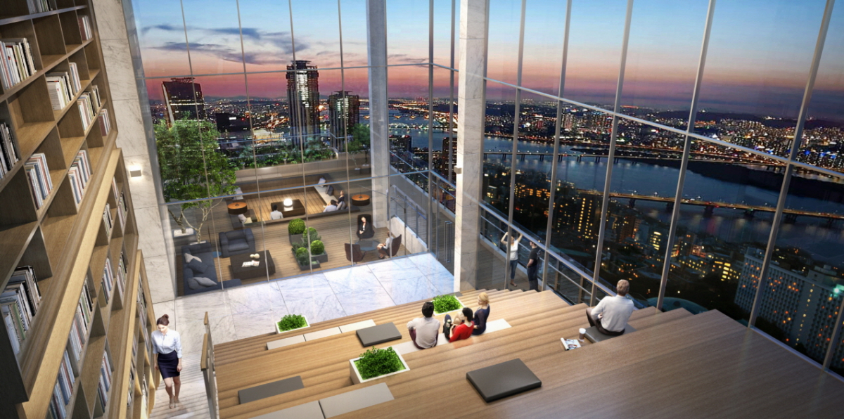 ▲삼성물산이 서울 서초구 반포주공1단지 3주구 재건축 아파트 단지에 적용할 계획인 도서관 이미지.  (사진제공=삼성물산)