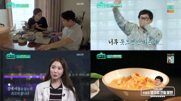 ▲'편스토랑' 이경규의 '앵그리 크림쫄면'과 오윤아 (사진제공=KBS2)