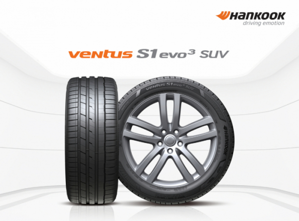 ▲한국타이어앤테크놀로지가 고성능 SUV용 타이어 ‘벤투스 S1 에보3 SUV(Ventus S1 evo3 SUV)’를 6일 국내에 출시했다.  (사진제공=한국타이어)