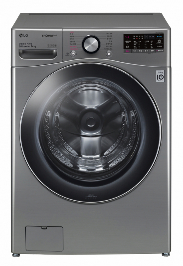 ▲LG전자는 양이 많거나 부피가 큰 빨래도 한 번에 세탁할 수 있는 인공지능 DD(Direct Drive)세탁기 ‘LG 트롬 세탁기 씽큐’(모델명: F24VDD)를 이번 주말 출시한다. (사진제공=LG전자)