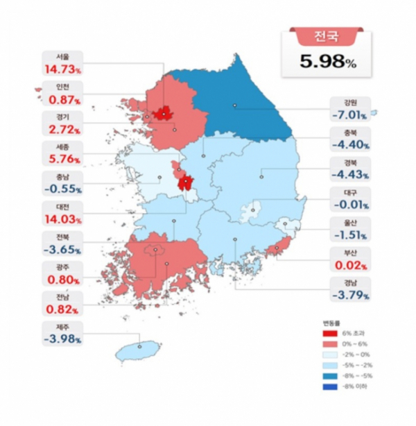 ▲2020년도 공동주택 공시가격 현황. (국토교통부)