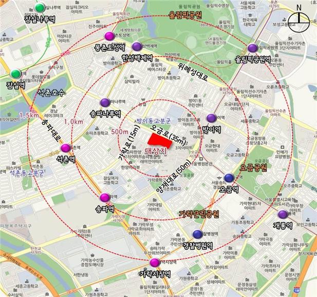 ▲송파구 송파동 161지 일대 위치도 (사진 = 서울시)