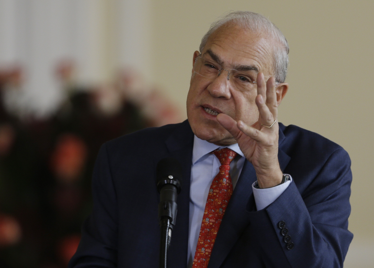 ▲앙헬 구리아 경제협력개발기구(OECD) 사무총장. AP뉴시스