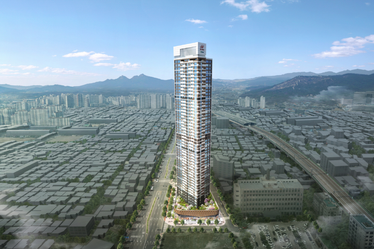 ▲현대건설이 6월 경기도 의정부시 의정부동 일대에 분양하는 ‘힐스테이트 의정부역’ 투시도.