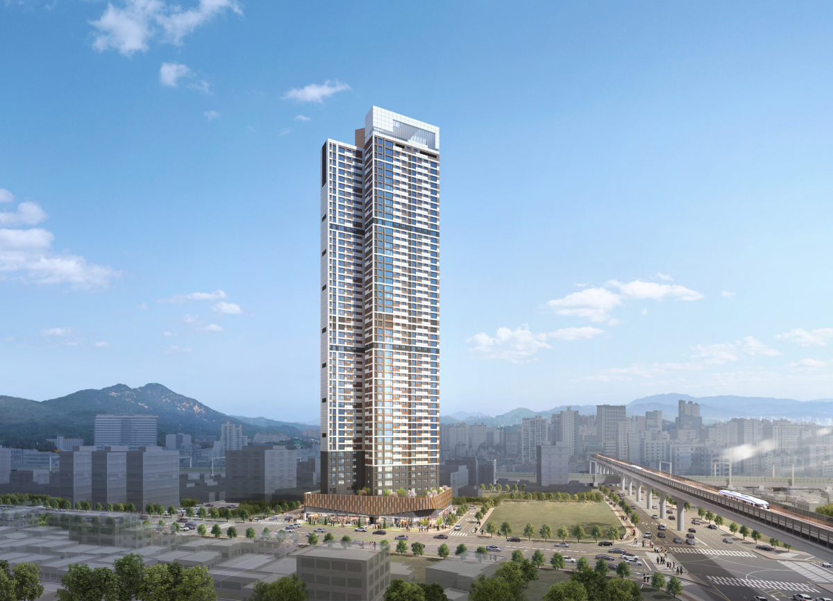 ▲현대건설이 6월 경기도 의정부시 의정부동 일대에 분양하는 ‘힐스테이트 의정부역’ 투시도.