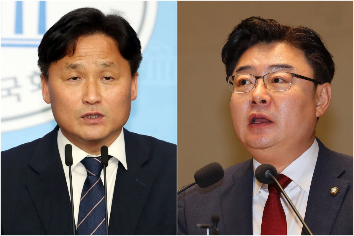▲김영진 더불어민주당 원내수석부대표(왼쪽)와 김성원 미래통합당 원내수석부대표(오른쪽) (연합뉴스)