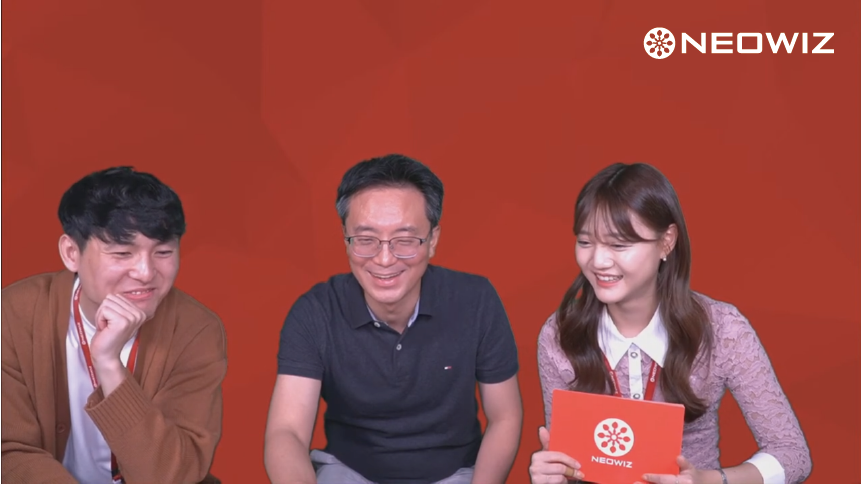 ▲네오위즈 창립 23주년 기념 사내 생방송 진행 이미지. (사진제공=네오위즈)