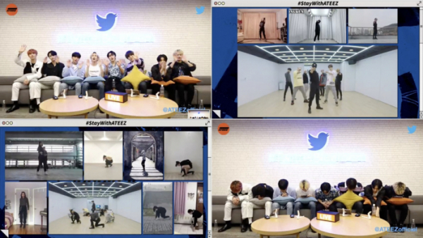 ▲에이티즈 트위터 블루룸 라이브(사진=방송화면 캡처)