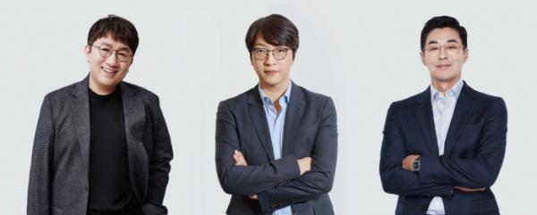 ▲방시혁, 윤석준, 박지원(사진제공=빅히트 엔터테인먼트)