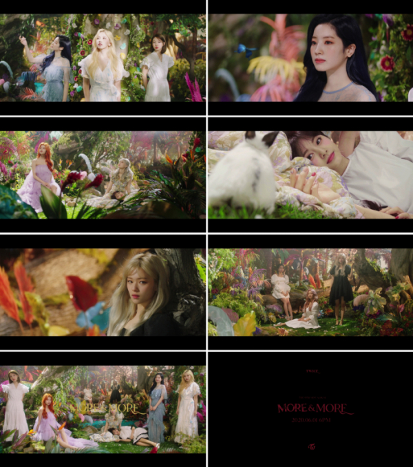 ▲트와이스 'MORE & MORE' 뮤직비디오 트레일러(사진제공=JYP엔터테인먼트)