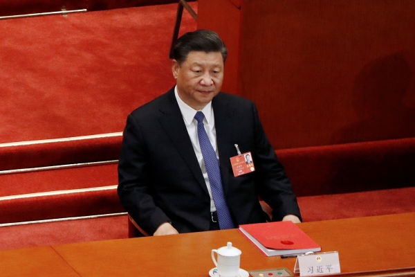 ▲시진핑 중국 국가주석이 28일 베이징 인민대회당에서 열린 전국인민대표대회(전인대) 폐막식에 참석하고 있다. 베이징/로이터연합뉴스 