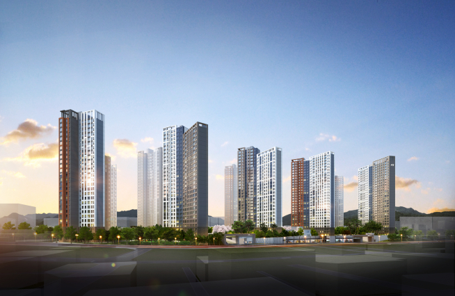 ▲GS건설 컨소시움 '주안파크자이 더 플래티넘' 아파트 투시도. (GS건설)