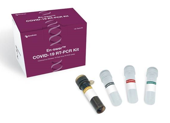 ▲나노엔텍의 코로나19 분자진단키트 ‘En-swer COVID-19 RT-PCT Kit’