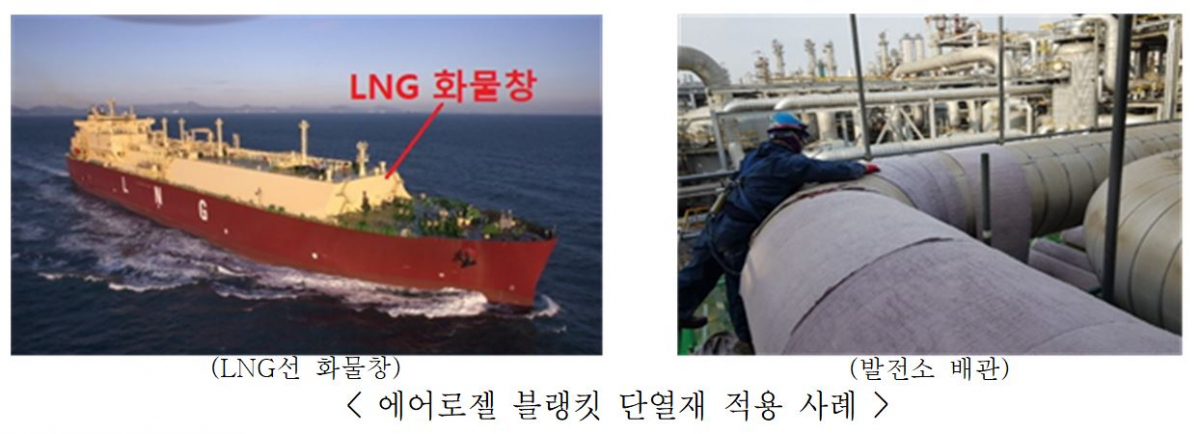 ▲에어로젤 블랭킷 단열재 적용 사례 (사진제공=산업통상자원부)