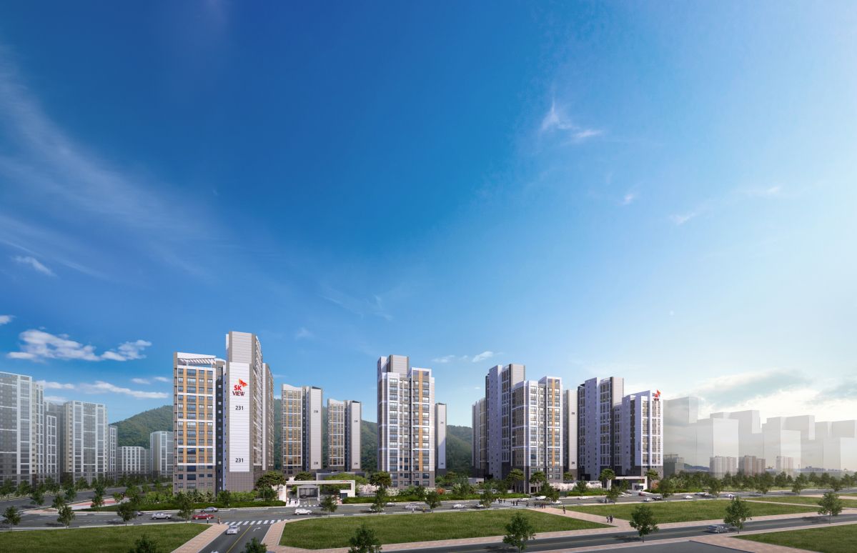 ▲인천 중구 운남동 'SK 뷰 스카이시티' 아파트 투시도. (자료 제공=피알페퍼)