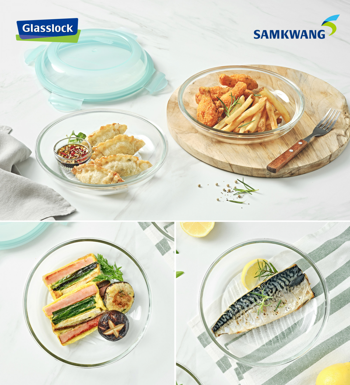 ▲ ‘글라스락 온더테이블 튀김접시’ (사진제공=삼광글라스)