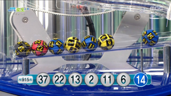 ▲로또915회당첨번호(사진제공=MBC)