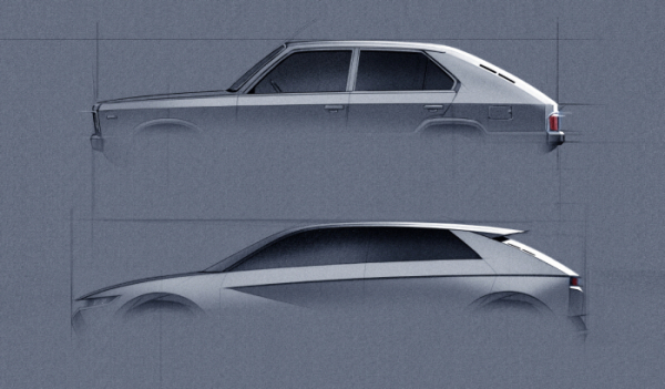 ▲콘셉트카 45는 현대차의 첫 고유모델 포니의 디자인 콘셉트를 이어받았다.  (사진제공=현대차)